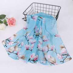 Chiffon Silk Scarf Print Women's Retro Shawl