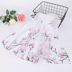 Chiffon Silk Scarf Print Women's Retro Shawl