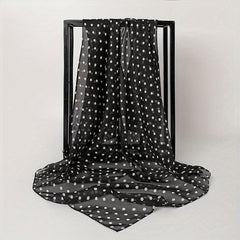 Polka Dot Silksquare Scarf Thin Breathable Shawl Soft Sunproof Scarf