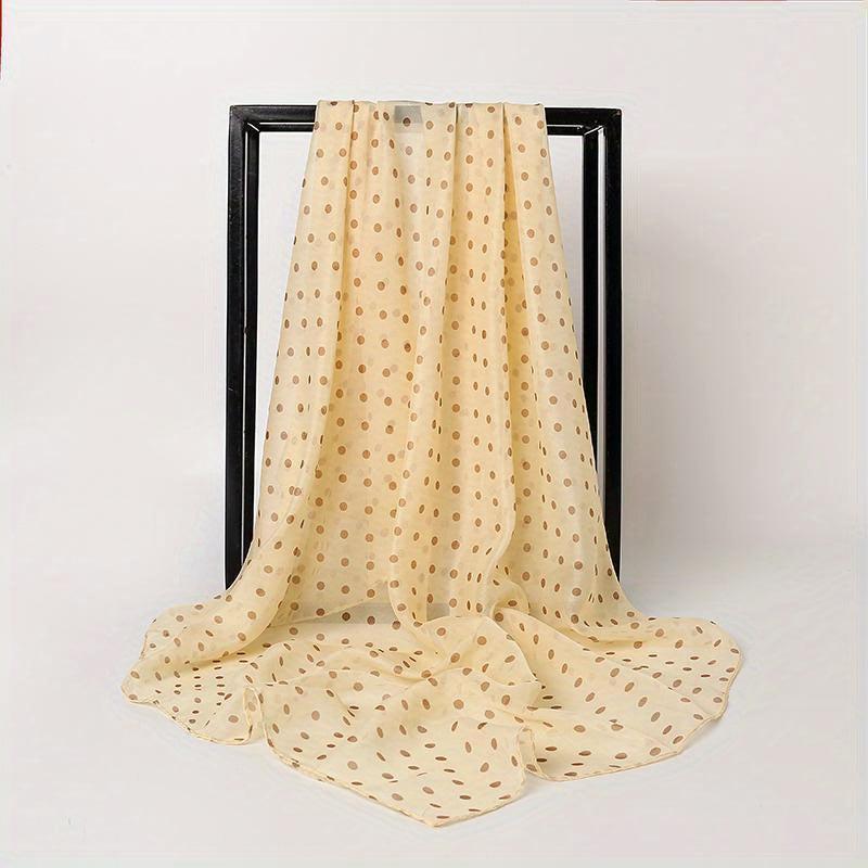 Polka Dot Silksquare Scarf Thin Breathable Shawl Soft Sunproof Scarf