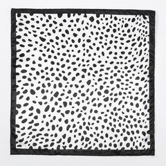 Small Square Satin Scarf Solid & Irregular Print Neckerchief Hair Wrap