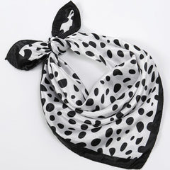 Small Square Satin Scarf Solid & Irregular Print Neckerchief Hair Wrap