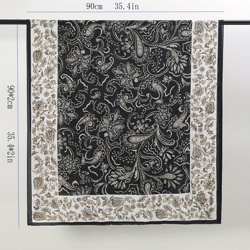 Paisley Print Satin Scarf Large Shawl Bandana Head Wrap