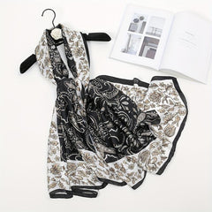Paisley Print Satin Scarf Large Shawl Bandana Head Wrap