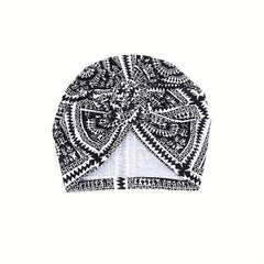 Geometric Print Turban Cap Head Wrap for Women