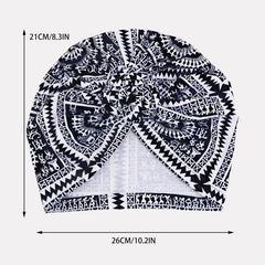 Geometric Print Turban Cap Head Wrap for Women
