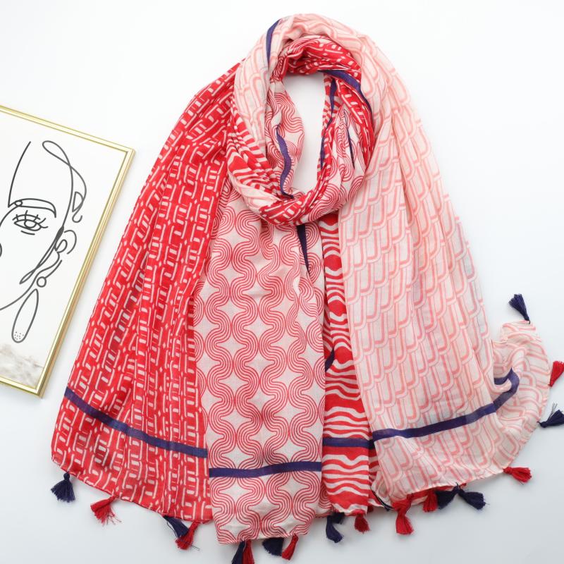 Tassel Scarf Spring & Summer Shawl Casual Windproof Head Wrap