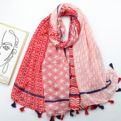 Tassel Scarf Spring & Summer Shawl Casual Windproof Head Wrap
