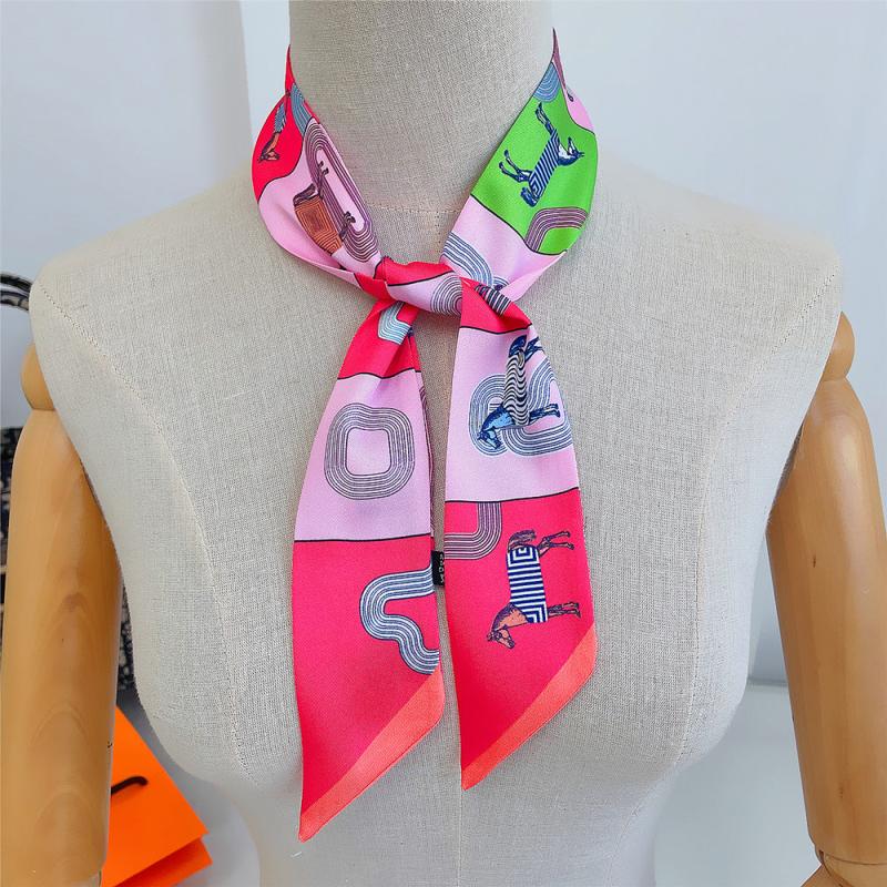 Horse Graphic Long Hair Ribbon Skinny Scarf Headband Sash Belt