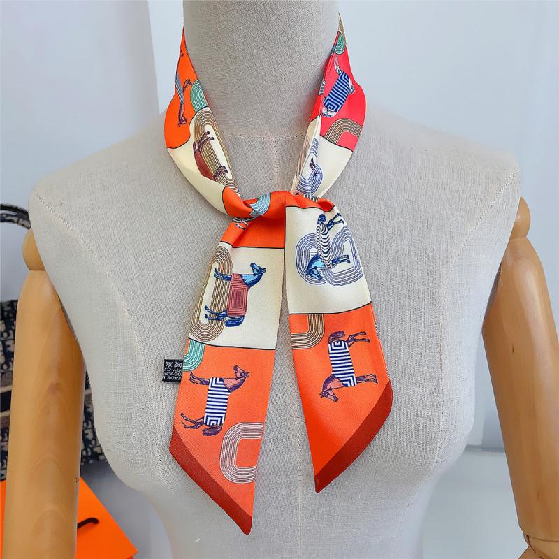 Horse Graphic Long Hair Ribbon Skinny Scarf Headband Sash Belt