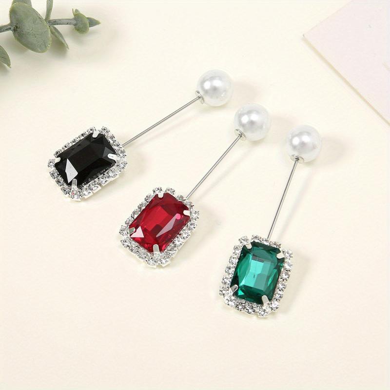 3pc Rhinestone Pin Brooch Scarf Decorative Fixed Buckle Women