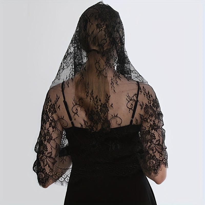 Lace Printed Scarf Veil Mantilla Veil Headscarf Solid Fringed Bridal Veil