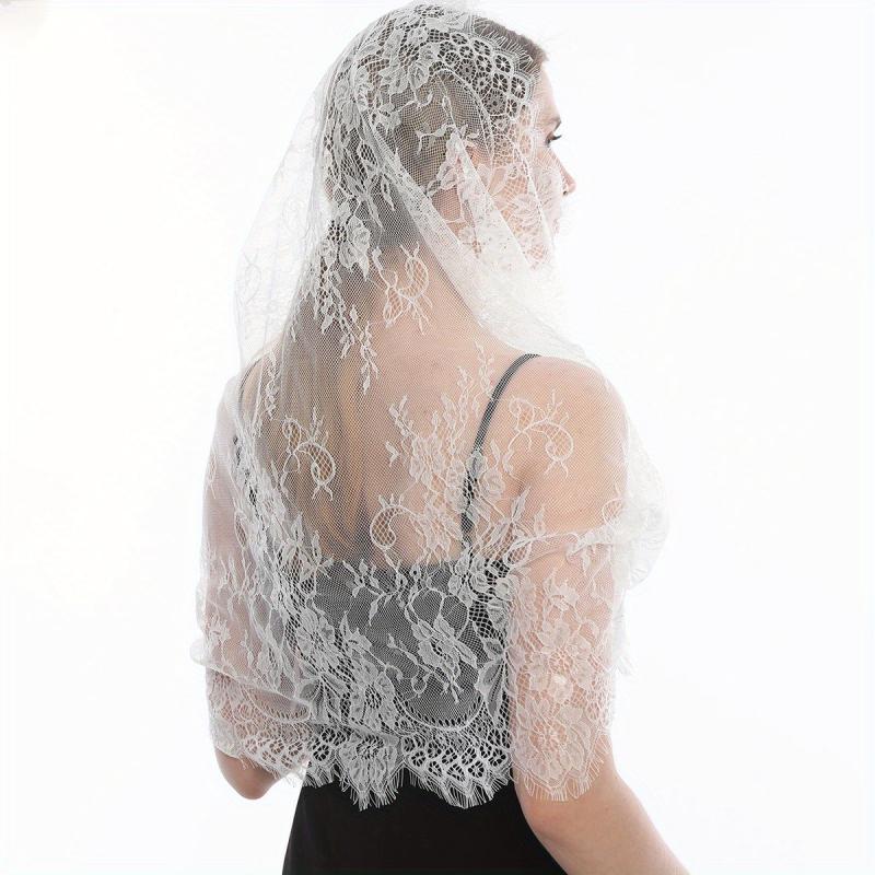 Lace Printed Scarf Veil Mantilla Veil Headscarf Solid Fringed Bridal Veil