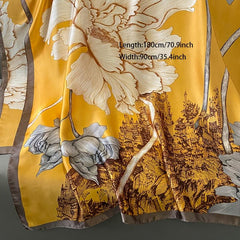 Castle & Lotus Satin Large Shawl Women Sunscreen Silk Scarf