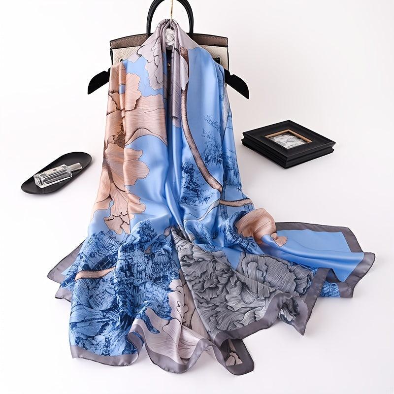 Castle & Lotus Satin Large Shawl Women Sunscreen Silk Scarf