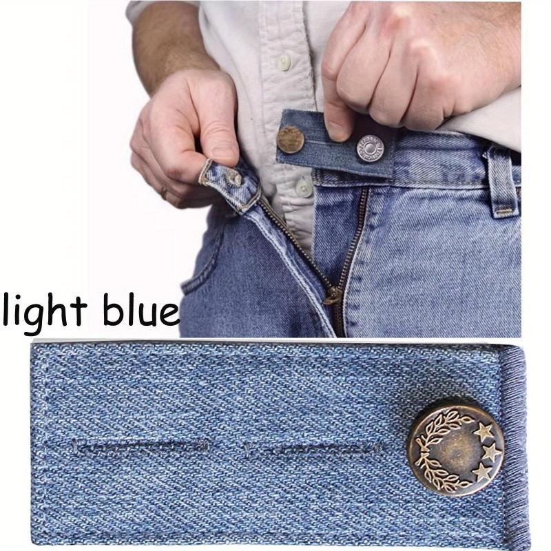 Belt Extender Pants Button Extender Denim Material 2 Button Holes Random