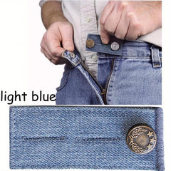 Belt Extender Pants Button Extender Denim Material 2 Button Holes Random