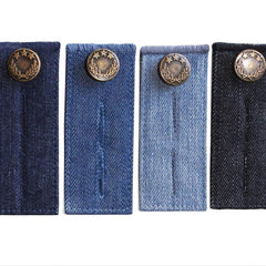 Belt Extender Pants Button Extender Denim Material 2 Button Holes Random