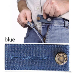 Belt Extender Pants Button Extender Denim Material 2 Button Holes Random