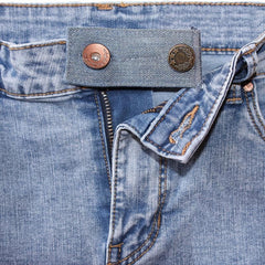 Belt Extender Pants Button Extender Denim Material 2 Button Holes Random