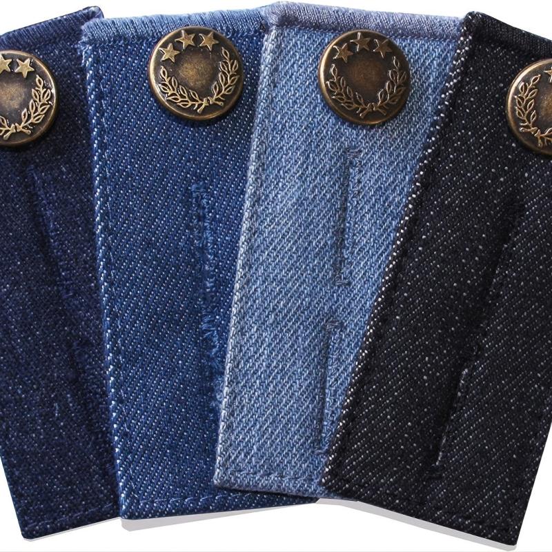 Belt Extender Pants Button Extender Denim Material 2 Button Holes Random