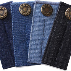 Belt Extender Pants Button Extender Denim Material 2 Button Holes Random