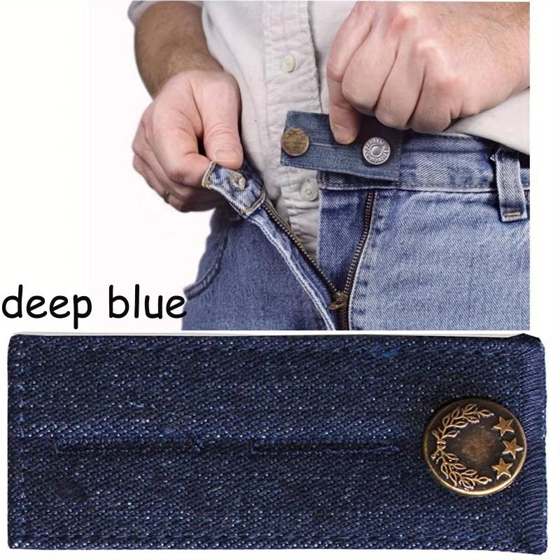 Belt Extender Pants Button Extender Denim Material 2 Button Holes Random