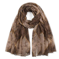 Geometric Floral Print Scarf Lightweight Shawl Wrap Soft Neck Scarf