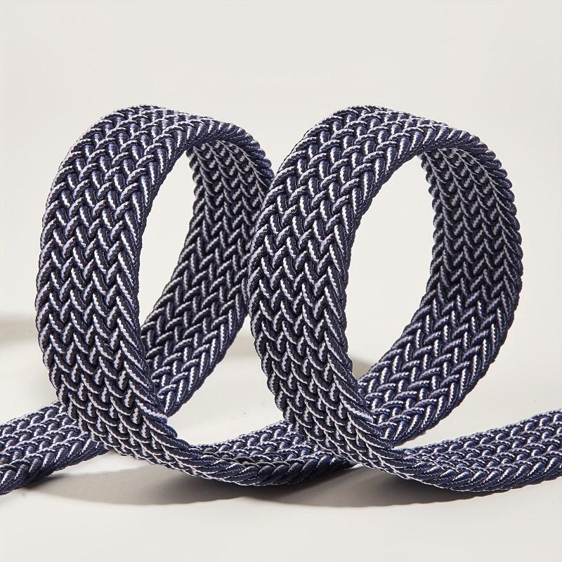 Men's Casual Woven Leather Belt - Elastic Canvas Youth Belt