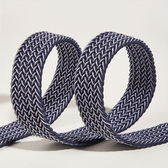 Men's Casual Woven Leather Belt - Elastic Canvas Youth Belt