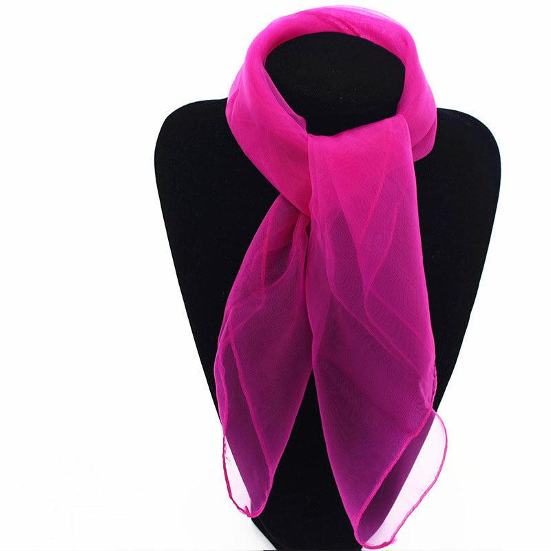 Colorful Chiffon Square Scarf Beach Shawl Lady Neck Warmer Wrap Bandana