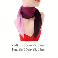 Rainbow Gradient Chiffon Scarf Square Scarf Bandana For Women