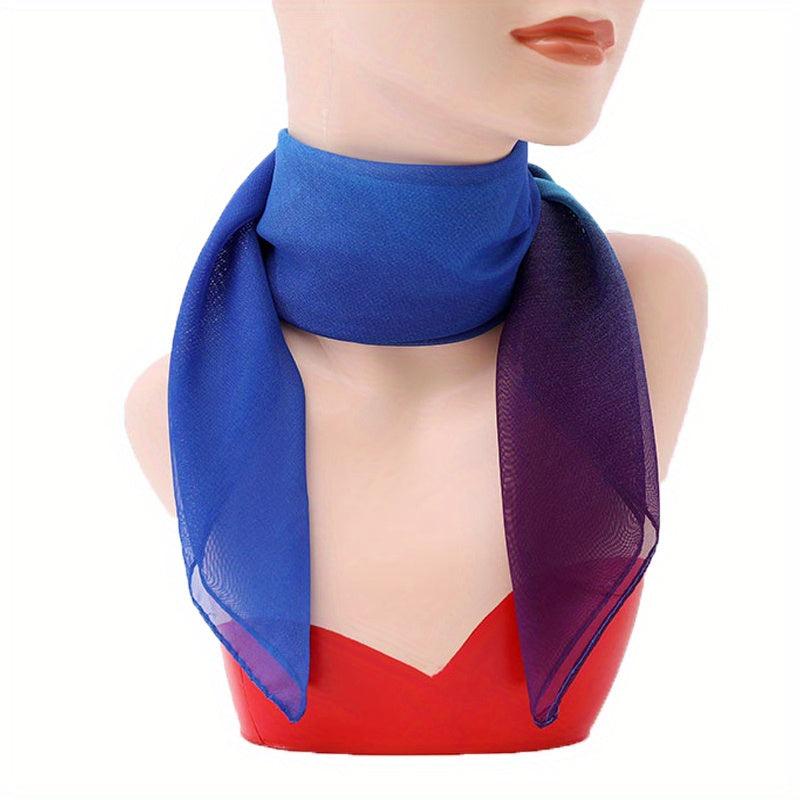 Rainbow Gradient Chiffon Scarf Square Scarf Bandana For Women