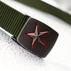 Men's Army Green Canvas Belt Casual Sports Belt