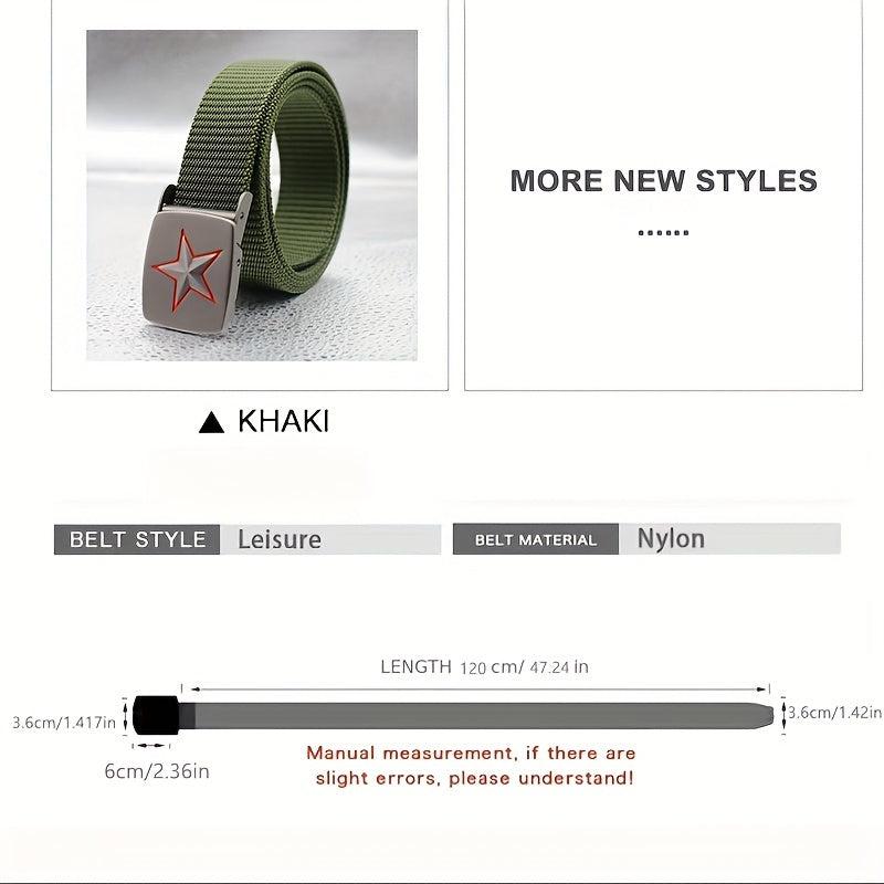 Men's Army Green Canvas Belt Casual Sports Belt