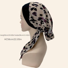 Leopard Print Head Wraps Hot Stamping Turban Bonnet Elastic Chemo Cap