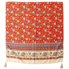 National Style Printed Scarf Retro Tassel Shawl Breathable Wrap