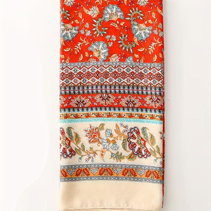 National Style Printed Scarf Retro Tassel Shawl Breathable Wrap