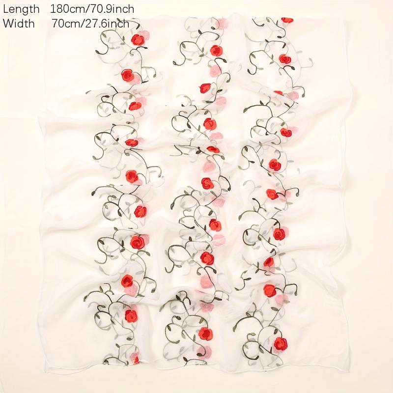 Flower Print Scarf Breathable Sunproof Shawl Bandana