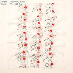 Flower Print Scarf Breathable Sunproof Shawl Bandana