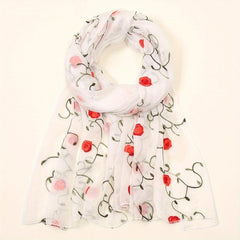 Flower Print Scarf Breathable Sunproof Shawl Bandana