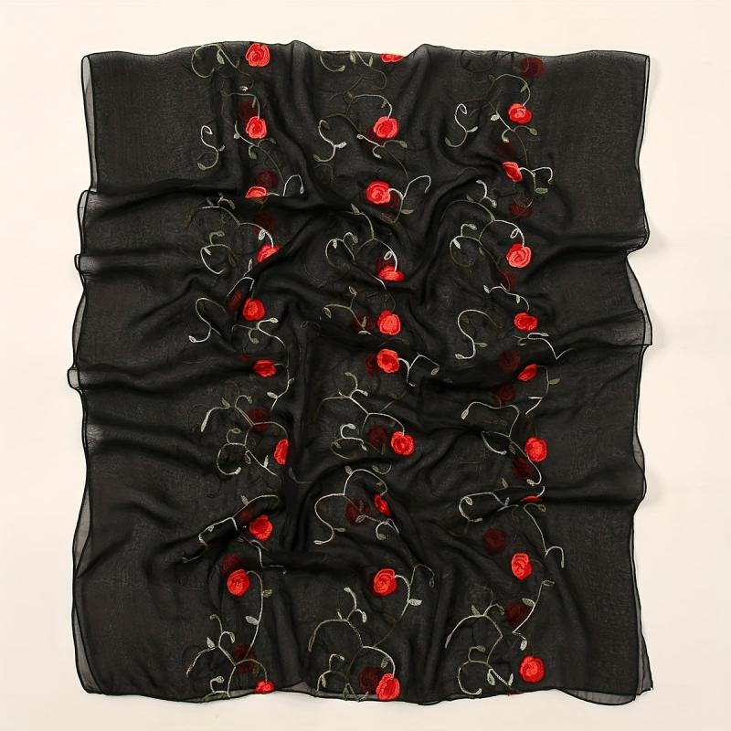 Flower Print Scarf Breathable Sunproof Shawl Bandana