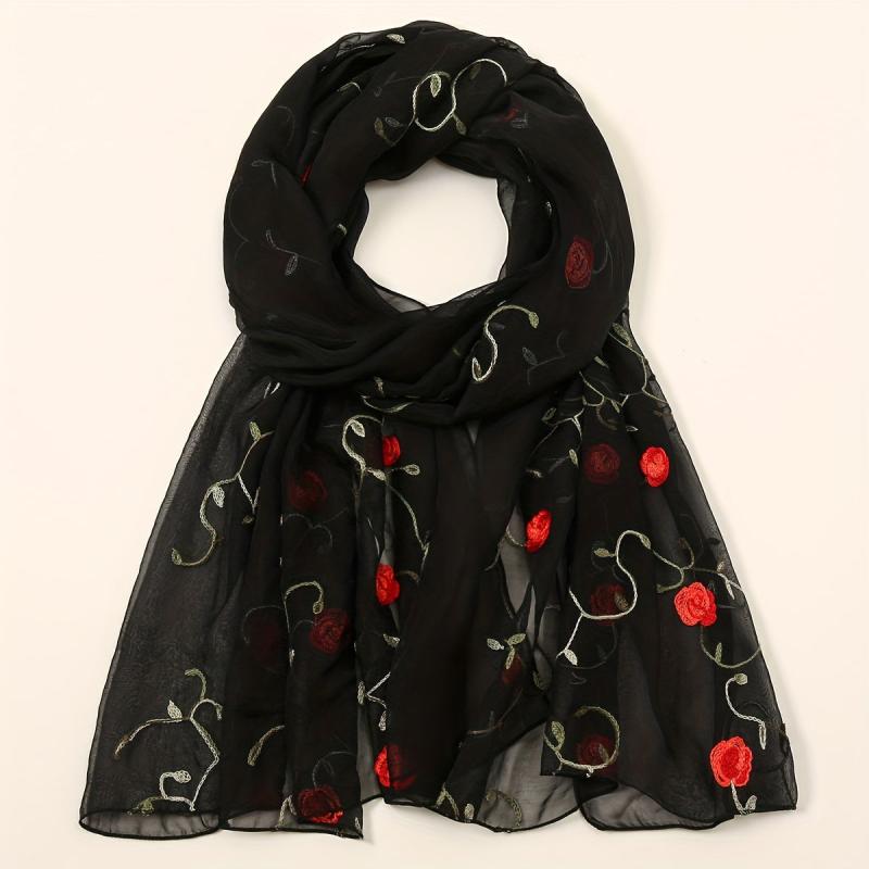 Flower Print Scarf Breathable Sunproof Shawl Bandana