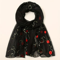 Flower Print Scarf Breathable Sunproof Shawl Bandana