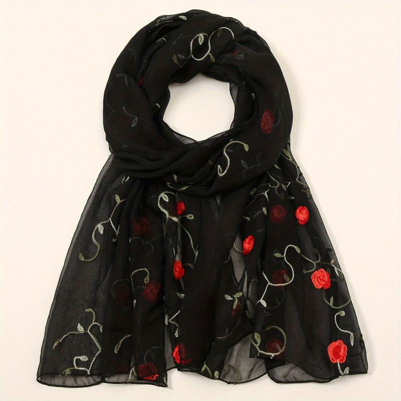 Flower Print Scarf Breathable Sunproof Shawl Bandana