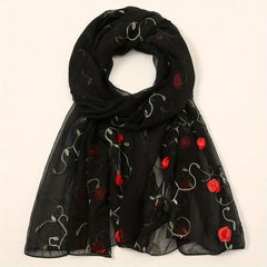 Flower Print Scarf Breathable Sunproof Shawl Bandana