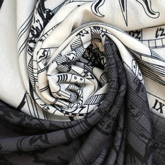 Classic Print Square Scarf Vintage Tassel Shawl Windproof Head Wrap
