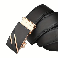 Men's Leather Belt Automatic Buckle Business Belt