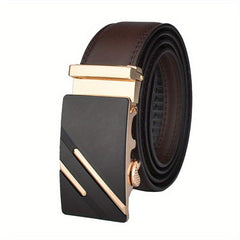 Men's Leather Belt Automatic Buckle Business Belt