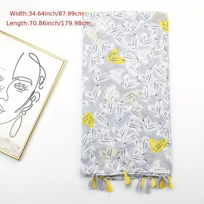 Graffiti Butterfly Print Tassel Scarf Shawl for Women